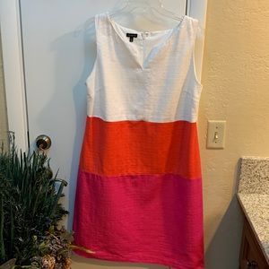 Talbots sleeveless cotton color block dress size 14